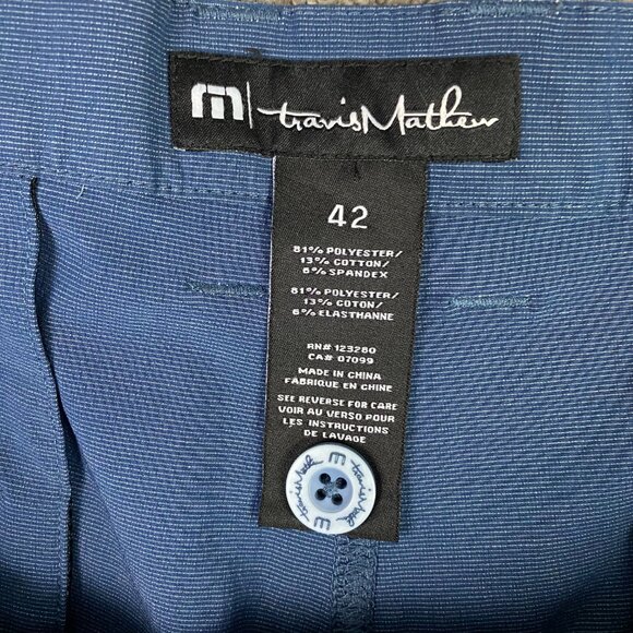 Travis Mathew Beck Shorts Men's 42 Blue Stretch golf - Picture 7 of 12